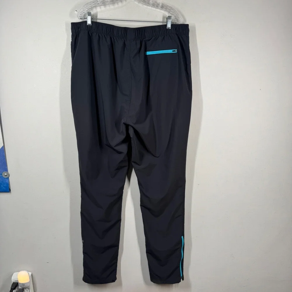 Peter Millar Crown Sport Mens XLT Black Turquoise Active Track Pants MS18EB29BT